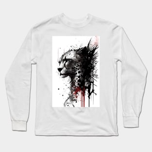 Ink Cheetah Portrait Long Sleeve T-Shirt